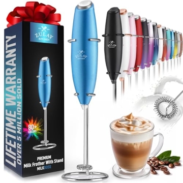 Zulay Milk Frother - Handheld Foam Maker for Lattes and More