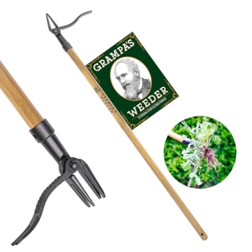 Grampa's Weeder - Stand Up Weed Puller Tool with Bamboo Handle