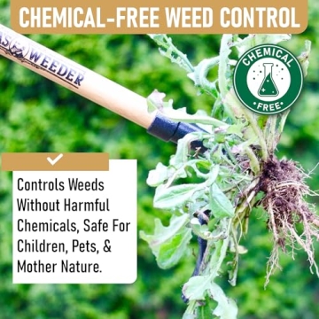 Grampa's Weeder - Stand Up Weed Puller Tool with Bamboo Handle