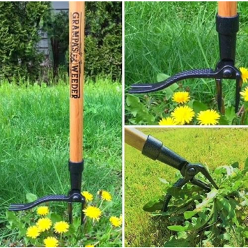 Grampa's Weeder - Stand Up Weed Puller Tool with Bamboo Handle