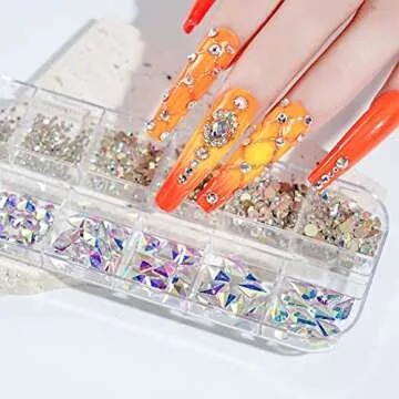 735 Pieces Nail Rhinestones for Stunning Nail Art