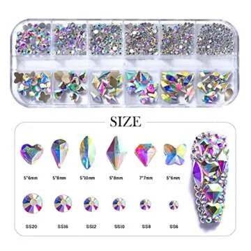 735 Pieces Nail Rhinestones for Stunning Nail Art