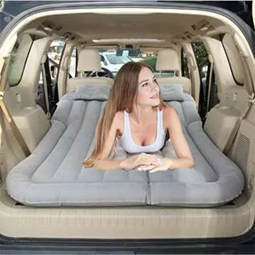 JLiuYi- Bed Car Mattress Camping Mattress for Car Sleeping Bed Travel Inflatable Mattress Air Bed for Car Universal SUV Extended Air Couch with Two Air Pillows (4)