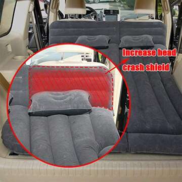 JLiuYi- Bed Car Mattress Camping Mattress for Car Sleeping Bed Travel Inflatable Mattress Air Bed for Car Universal SUV Extended Air Couch with Two Air Pillows (4)