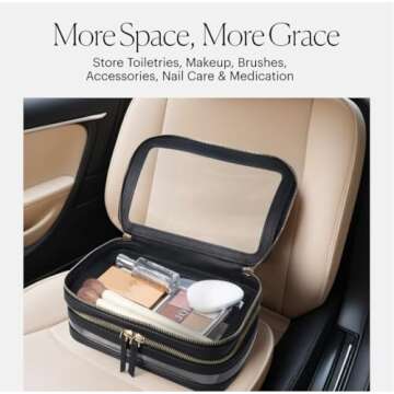 Large Clear Makeup Bags for Women Cosmetic Case Organizer, Clear Make Up Bags for Women Traveling, Clear Travel Makeup Bag Toiletry, Clear Travel Bags for Toiletries Car, Makeup Travel Bag for Women