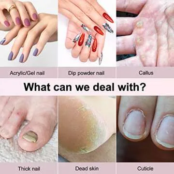 COSLUS Cordless Nail Drill Electric File: Professional for Acrylic Gel Dip Powder Nails Portable Nai...