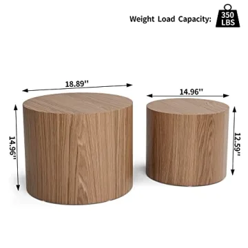 Homtique Nesting Coffee Table Set - Modern Style & No Assembly