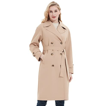 Stylish Rainproof Women's Beige Trench Coat by RISISSIDA