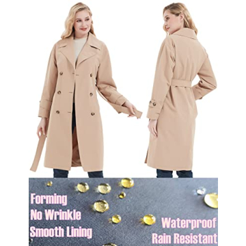 Stylish Rainproof Women's Beige Trench Coat by RISISSIDA