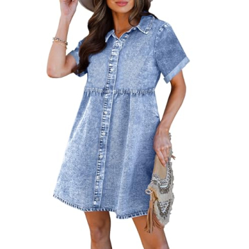 Stylish luvamia Women's Denim Babydoll Dress for Summer