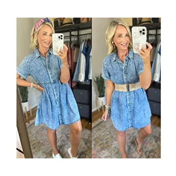 Stylish luvamia Women's Denim Babydoll Dress for Summer