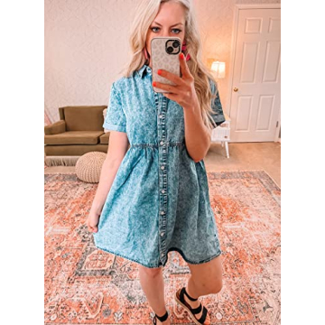 Stylish luvamia Women's Denim Babydoll Dress for Summer