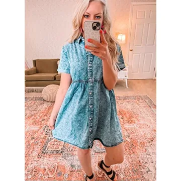 Stylish luvamia Women's Denim Babydoll Dress for Summer