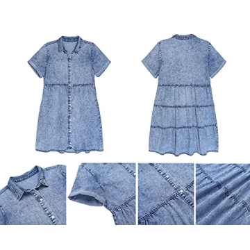 Stylish luvamia Women's Denim Babydoll Dress for Summer