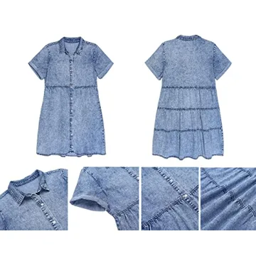 Stylish luvamia Women's Denim Babydoll Dress for Summer