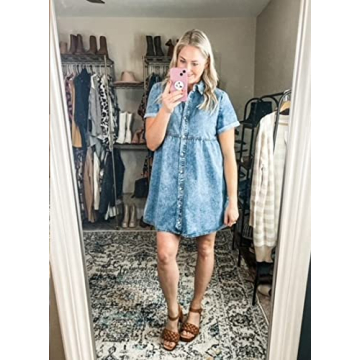 Stylish luvamia Women's Denim Babydoll Dress for Summer