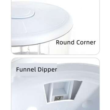 NOGUERA'S HOUSE Dry Food Dispenser for Kitchen Organizing,Grain storage, 360° Rotating Dispenser Cereal, Rice and other Grains for Pantry Organization, 6 Folding Compartments for More Storage