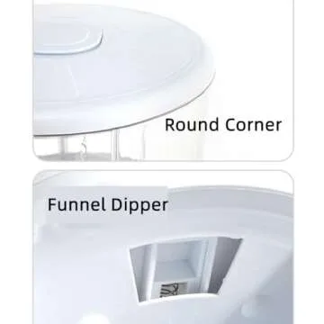 NOGUERA'S HOUSE Dry Food Dispenser for Kitchen Organizing,Grain storage, 360° Rotating Dispenser Cereal, Rice and other Grains for Pantry Organization, 6 Folding Compartments for More Storage