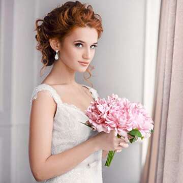 Rocinha Artificial Peony Flowers with Vase Decoration