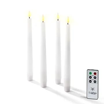 LampLust Flameless Taper Candles Set with Remote Control, 9 Inch