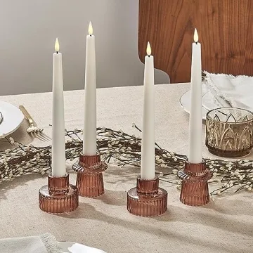 LampLust Flameless Taper Candles Set with Remote Control, 9 Inch