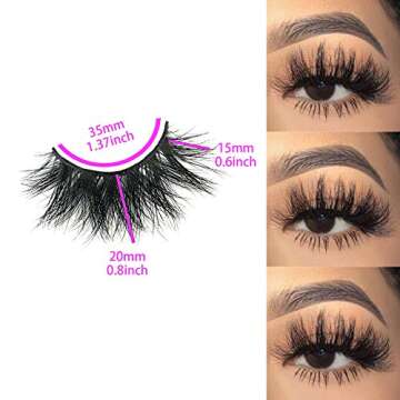 3D Mink Lashes, Mikiwi D390-3, 3 Pairs, Thick HandMade Full Strip Lashes, Cruelty Free, Luxury Makeup, 20mm mink eyeLashes (D390-3)