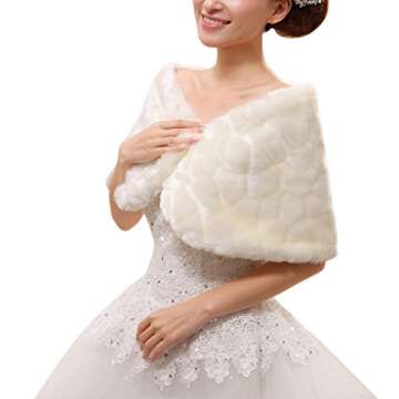 Women Elegant Cape Shawls Spring Wedding Wraps Capelet Ivory One Size