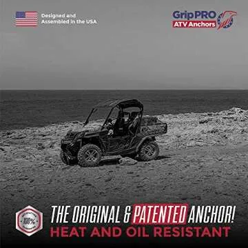 GripPRO ATV Anchors to fit Polaris Ranger & General Lock & Ride - ATV Tie Down Anchors Set of 6 - OEM Quality ATV Lock and Ride Accessories - Patented Design - Will NOT FIT RZR