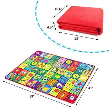 teytoy Baby Rug for Crawling - How Many are There? Kids Area Rugs Educational Play Mat for Room Deco...