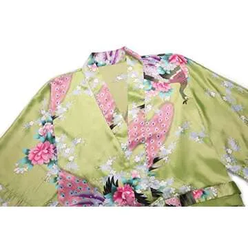 Women's Satin Floral Kimono Robes for Elegant Events