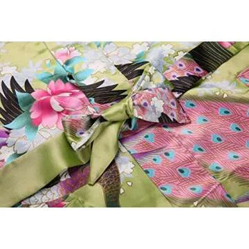 Women's Satin Floral Kimono Robes for Elegant Events