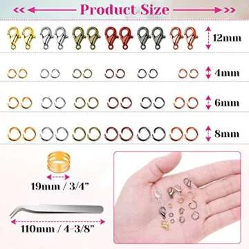 Jump Rings, Cridoz 2340Pcs Open Jump Rings and Lobster Clasps Jewelry Making Supplies Kit for Necklace and Jewelry Repair