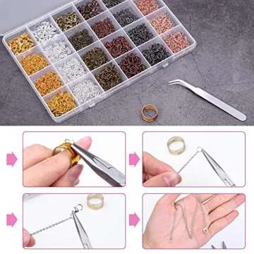 Jump Rings, Cridoz 2340Pcs Open Jump Rings and Lobster Clasps Jewelry Making Supplies Kit for Necklace and Jewelry Repair