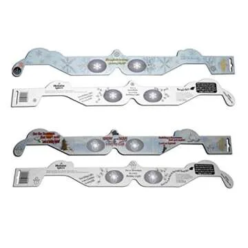 Holiday Specs 3D Holiday Glasses-Magical images will appear before your eyes! Perfect party favor for any holiday celebration! See Santa, Snowmen, Reindeer, Candy Canes, Elves, and More! 20 Pairs