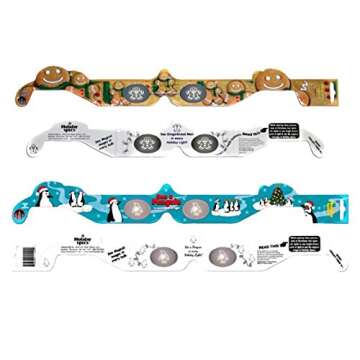 Holiday Specs 3D Holiday Glasses-Magical images will appear before your eyes! Perfect party favor for any holiday celebration! See Santa, Snowmen, Reindeer, Candy Canes, Elves, and More! 20 Pairs