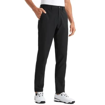 CRZ YOGA Men's All Day Comfy Golf Pants - Olive 32" Quick Dry Trousers
