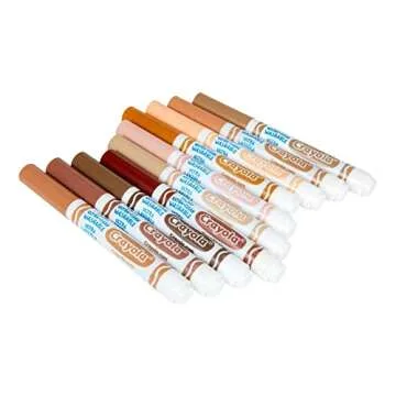 Crayola Ultra Clean Washable Multicultural Markers, Broad Line, 10 Count, Brown