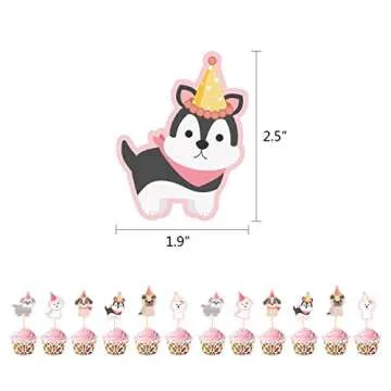 Dog Birthday Decorations,Dog Paw Prints Party Supplies for Girls Pink Lets Pawty Puppy Paw Themed Balloon , Banners, Cake Toppers &cupcake toppers,Hanging Swirls,paper honeycomb centerpiece