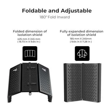 Audiosoul Professional Recording Microphone Isolation Shield - High-Density Acoustic Foam, Adjustabl...