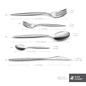Luxury 60-Piece Cutlery Set for 12 Stainless Steel Elegance