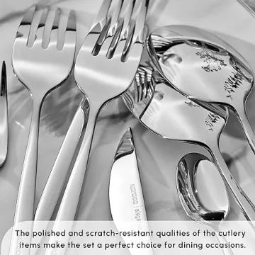 Luxury 60-Piece Cutlery Set for 12 Stainless Steel Elegance