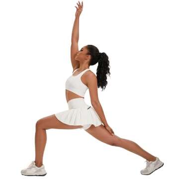 Tennis Skirts for Women with Pockets High Waist Athletic Shorts Pleated Sports Golf Skorts Small Light Yellow