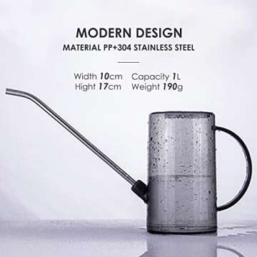 Stylish Indoor Watering Can Set with Mister for Plants