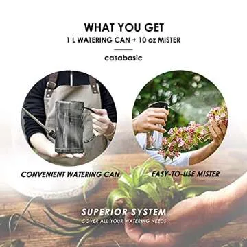 Stylish Indoor Watering Can Set with Mister for Plants