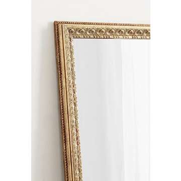 Kate and Laurel Johann Traditional Rectangular Ornate Wall Mirror, 18 x 24, Antique Gold, Vintage Rectangle Vanity Mirror for Use as Bathroom Mirror for Over Sink or Refined Entryway Mirror