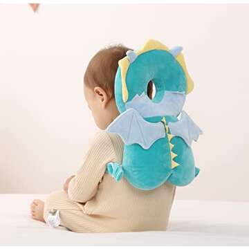 Feidoog Baby Head Protector Cushion Backpack with 3 Knee Pads for Walking & Crawling,Green