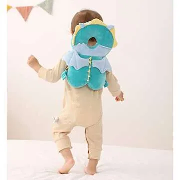 Feidoog Baby Head Protector Cushion Backpack with 3 Knee Pads for Walking & Crawling,Green