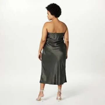 The Drop Danica Strapless Midi Dress - Elegant & Versatile