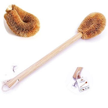 Eco-Friendly Coconut Fiber Toilet Brush with Beechwood Handle for Sustainable Cleaning