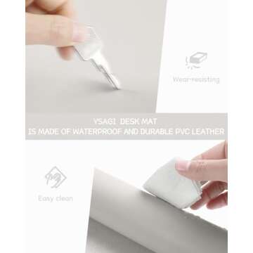 Non-Slip Leather Desk Pad - Large Waterproof Protector